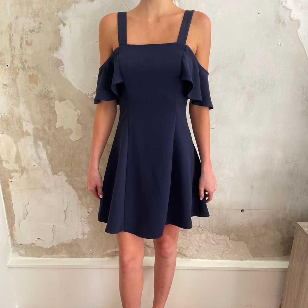 Likely NYC fit and flare cocktail dress